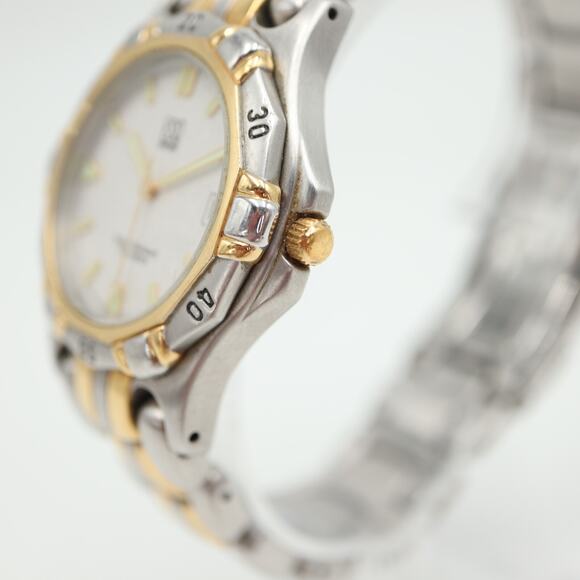 ESQ Swiss Watch Men 36mm Two Tone Date Glitter Dial Stainless Steel New Battery - Picture 10 of 16